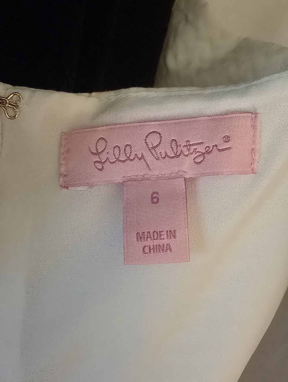 Lilly Pulitzer White Lace-Up Back Dress Size 6 Bridal Shower Rehearsal Dinner - Picture 6 of 6